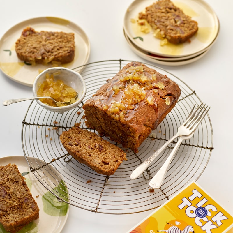 Sticky Ginger Boost Rooibos Pear Cake