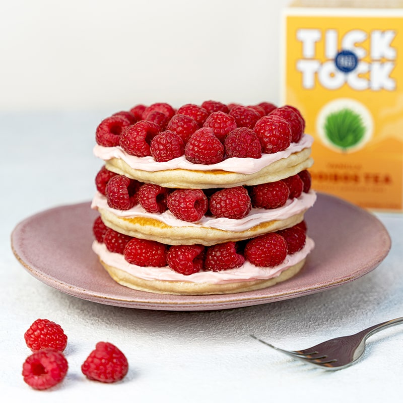 Raspberry Pancake Stack with Vanilla Rooibos Icing