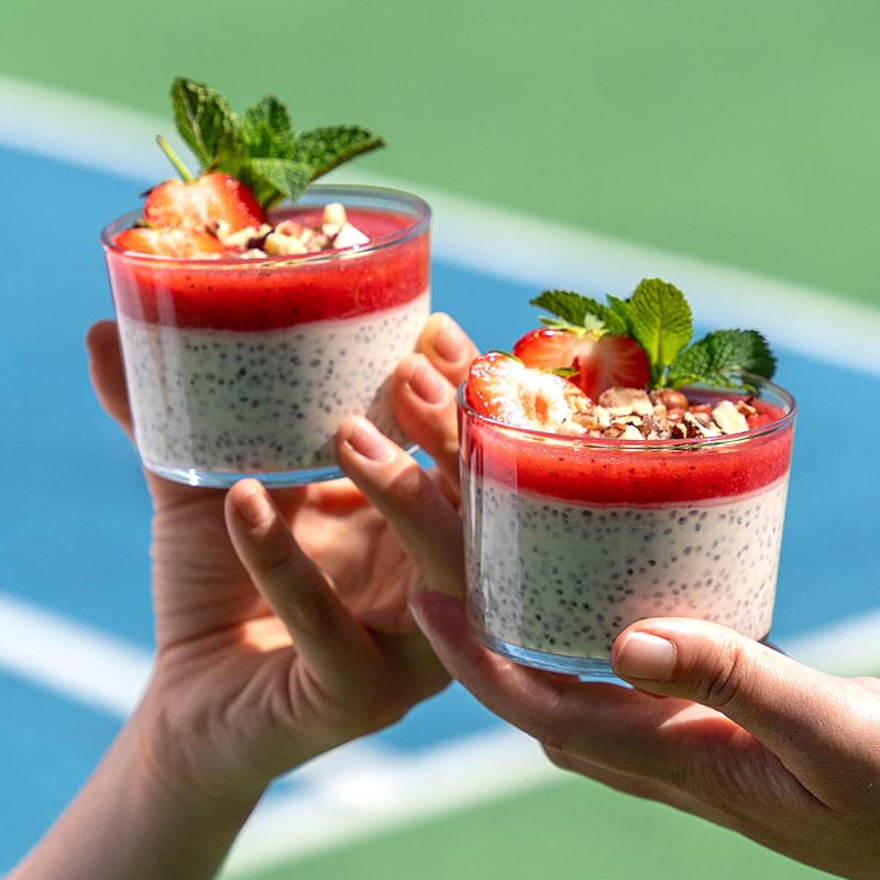 Rooibos and Strawberry Chia Seed Puddings