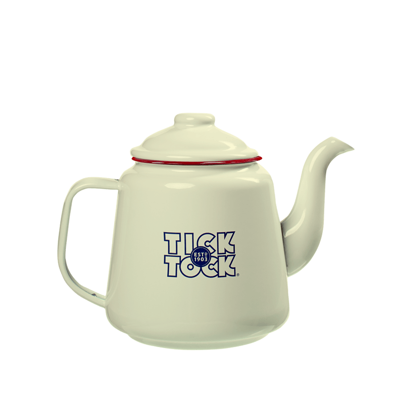 Cream Enamel Teapot